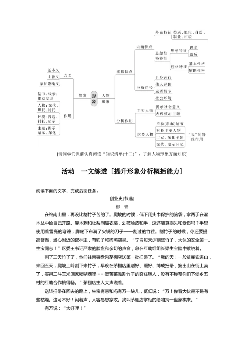 板块7小说阅读学案55　精准分析概括形象&mdash;因形悟神，立象尽意_01高考语文_6赠通用版（老高考）复习资料_一轮复习_2023年语文老高考一轮复习（通用版）_教师版word讲义