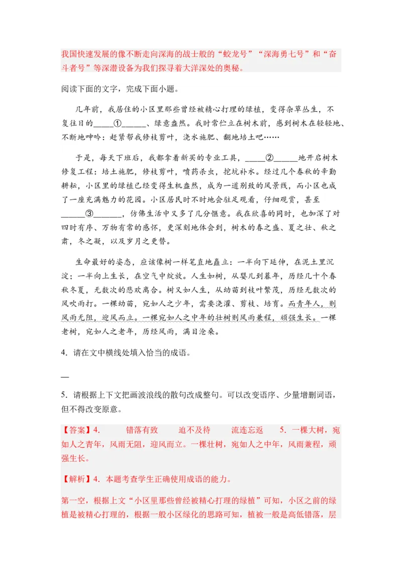 专题06句式变换题型归类-2024年高考语文二轮热点题型归纳与变式演练（新高考专用）（解析版）_01高考语文_4.22024年新高考资料_2.2024二轮复习