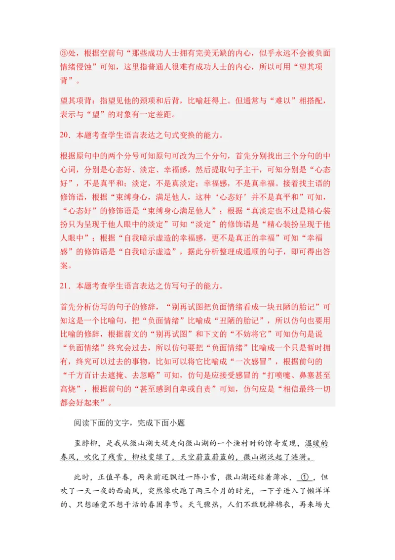 专题06句式变换题型归类-2024年高考语文二轮热点题型归纳与变式演练（新高考专用）（解析版）_01高考语文_4.22024年新高考资料_2.2024二轮复习
