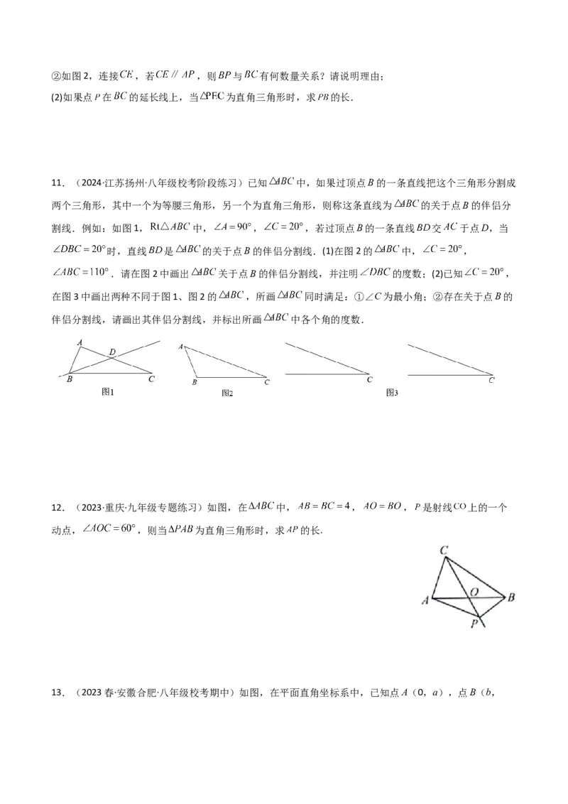 专题06直角三角形中的分类讨论模型解读与提分精练（人教版）（学生版）_初中数学_八年级数学下册（人教版）_常见几何模型全归纳-V13_2025版