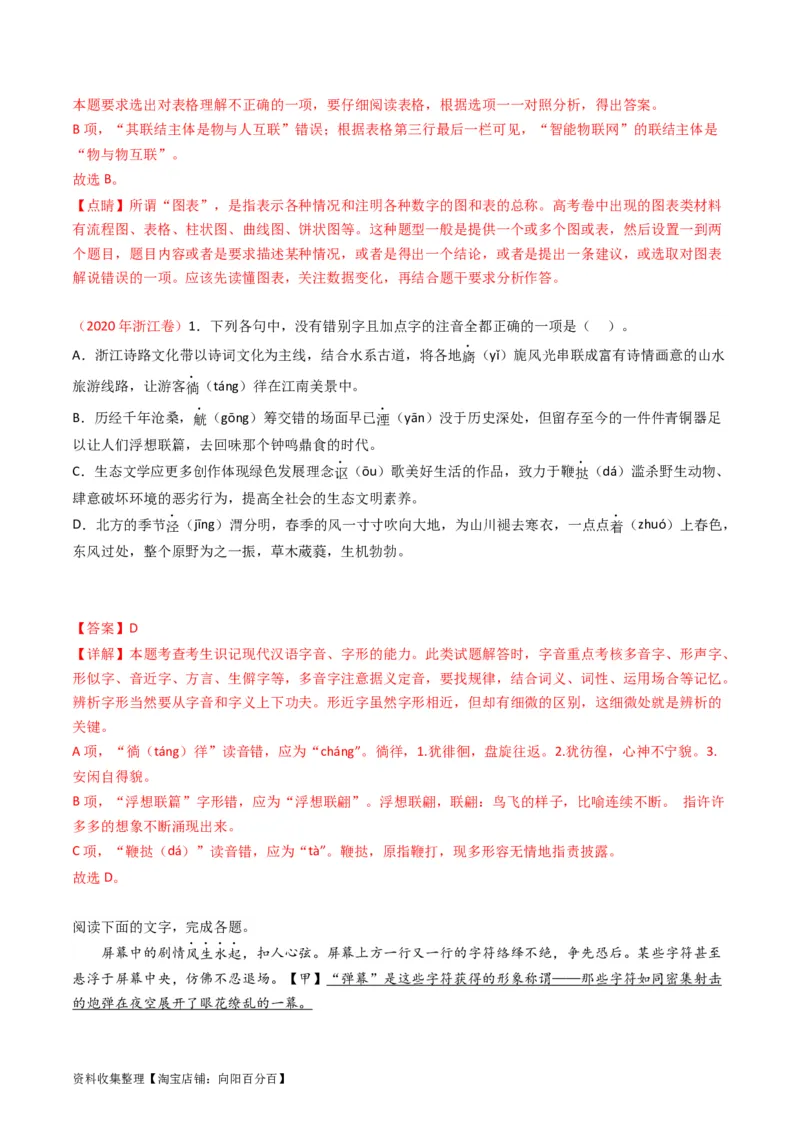 专题10语言文字运用（选择题组）-学易金卷：五年（2019-2023）高考语文真题分项汇编（全国通用）（解析版）_01高考语文_通用版（老高考）复习资料_2024年复习资料