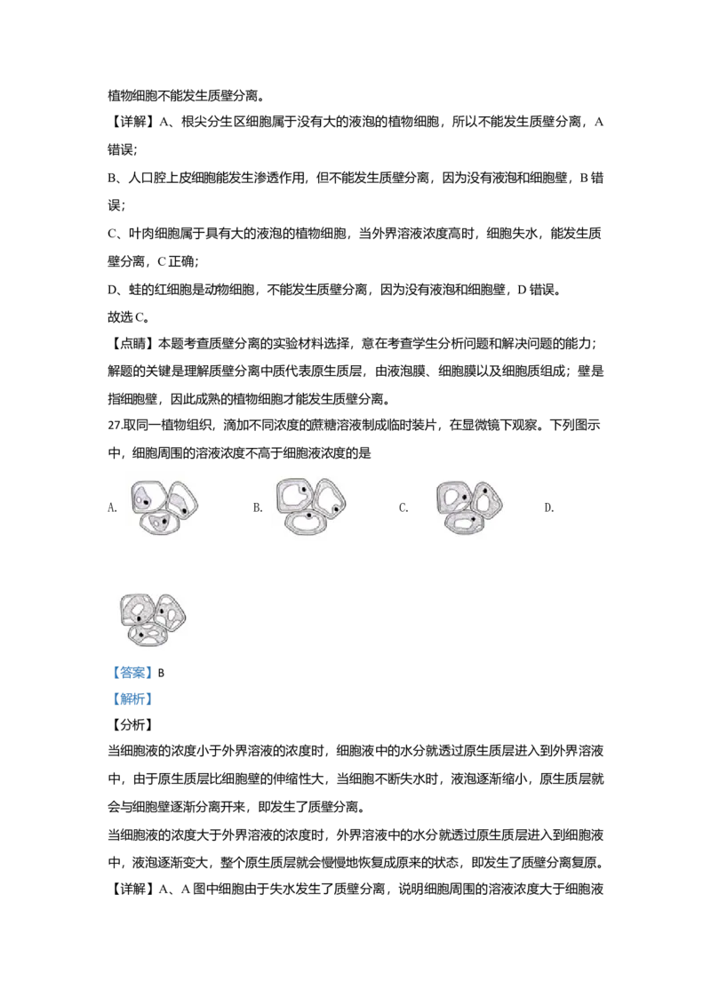 北京市二十二中高一上学期期中考试生物试题Word版含解析_高中九科知识点归纳。_人教版高中Word电子版试卷练习试题知识点全科_高中生物试卷习题_生物必修_必修1