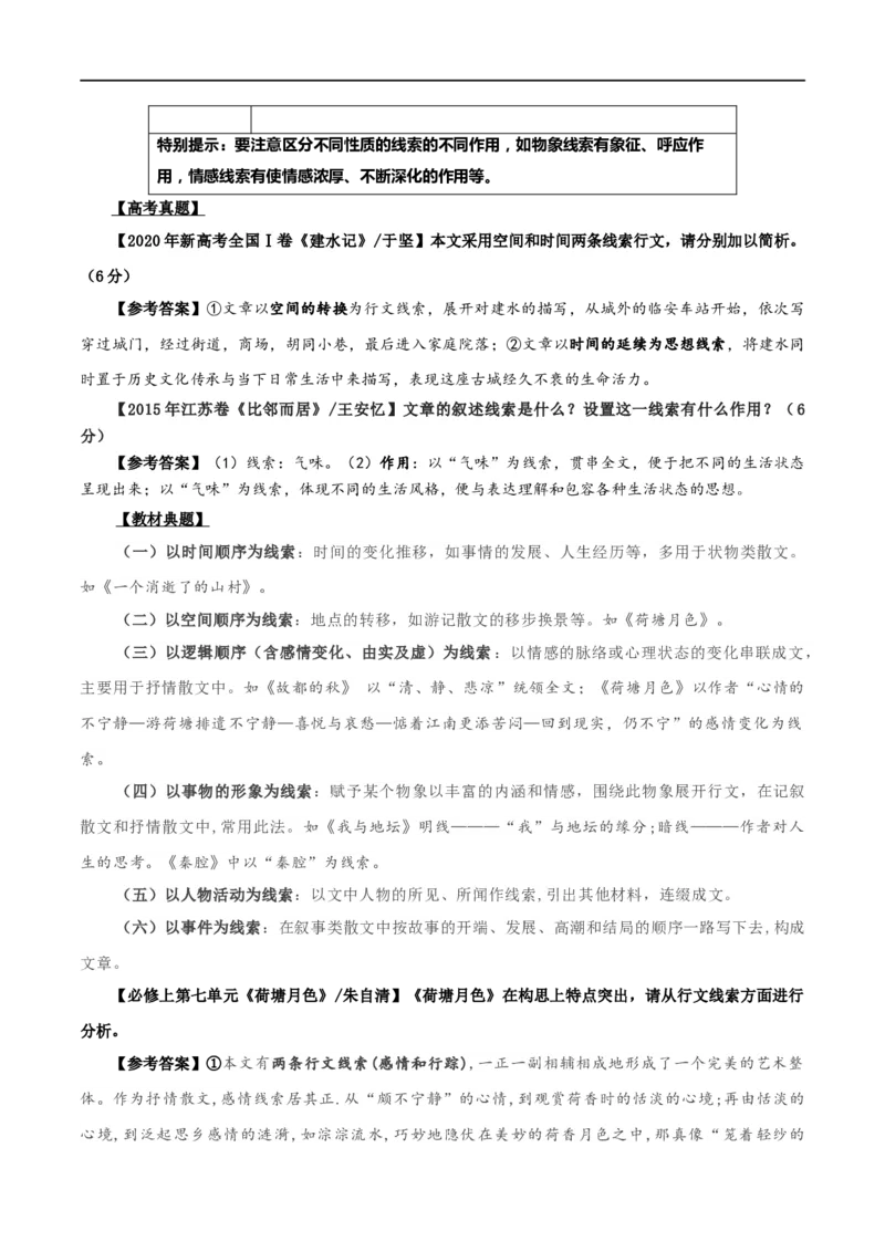 专题12散文的思路和结构（讲义）-2024年高考语文二轮复习讲练测（新教材新高考）_01高考语文_新高考复习资料_2024年新高考资料_二轮复习资料_配套讲义