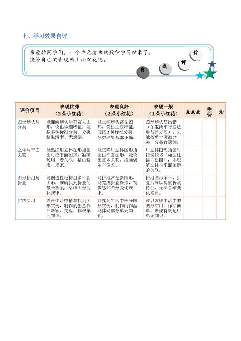 第7单元图形的初步认识（三）（大单元整体教学设计）数学苏教版二年级数学下册（新教材）_二年级数学下册（苏教版）_第五套_02大单元教学设计