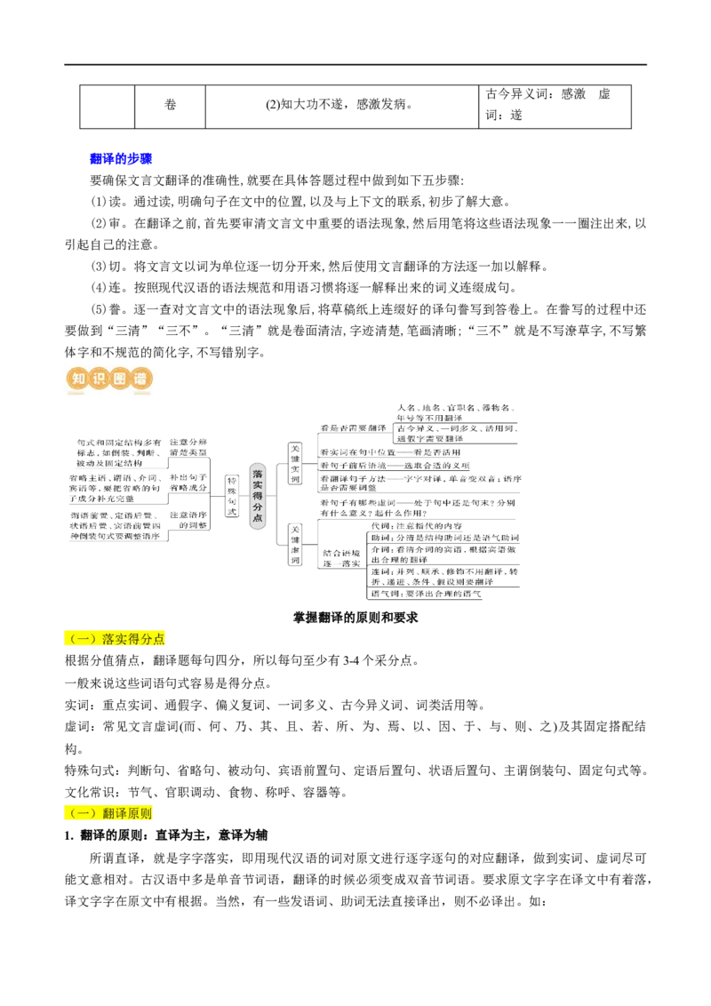 专题18文言文翻译（讲义）-2024年高考语文二轮复习讲练测（新教材新高考）_01高考语文_新高考复习资料_2024年新高考资料_二轮复习资料_2024年高考语文二轮复习讲练测（新教材新高考）