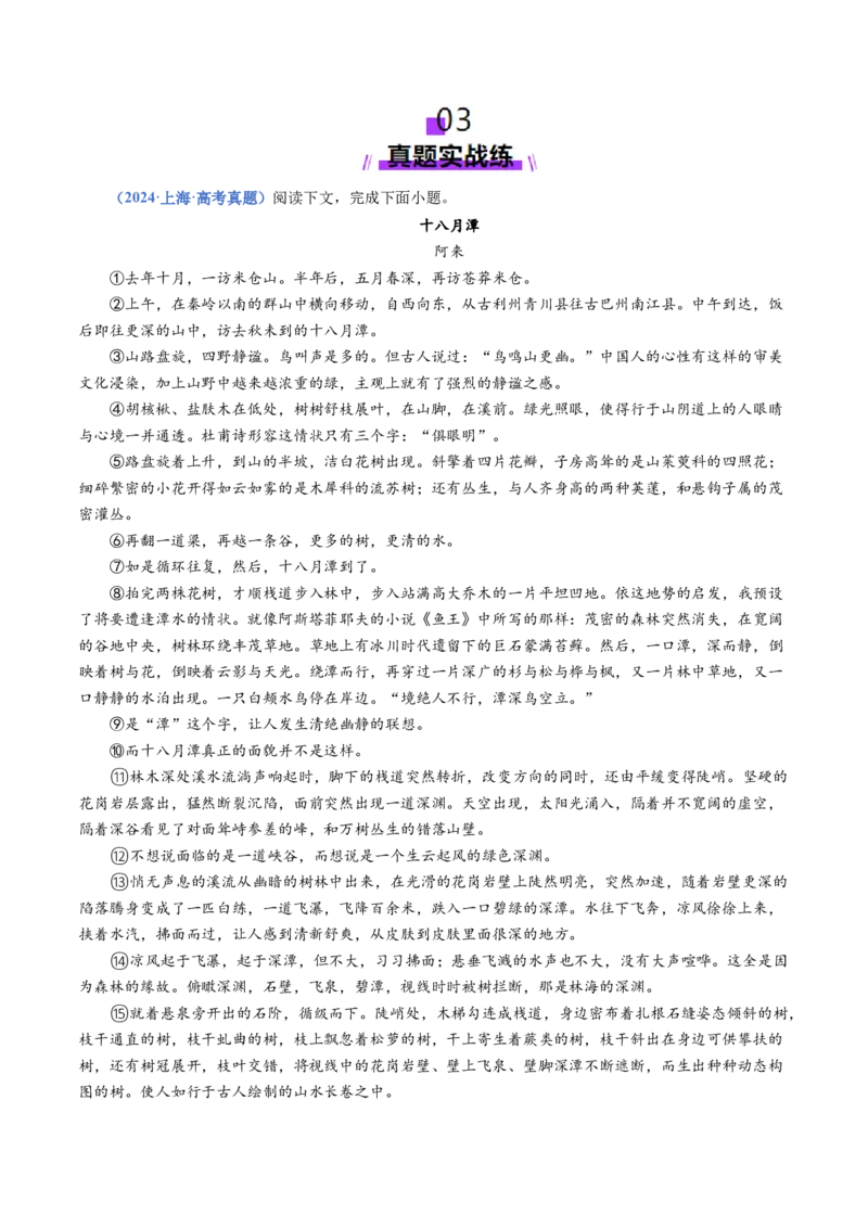 专题10文本理解题（练习）（解析版）_01高考语文_52025年新高考资料_二轮复习_01高考语文等多个文件_上好课2025年高考语文二轮复习讲练测（新高考通用）