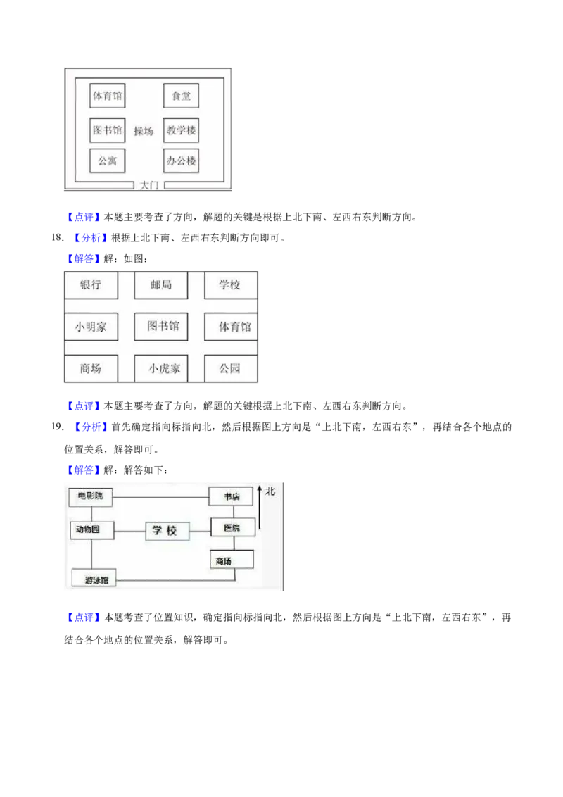 第三单元认识方向（知识清单)-（苏教版）_二年级数学下册（苏教版）_第四套_单元知识复习专项-K49_2024版