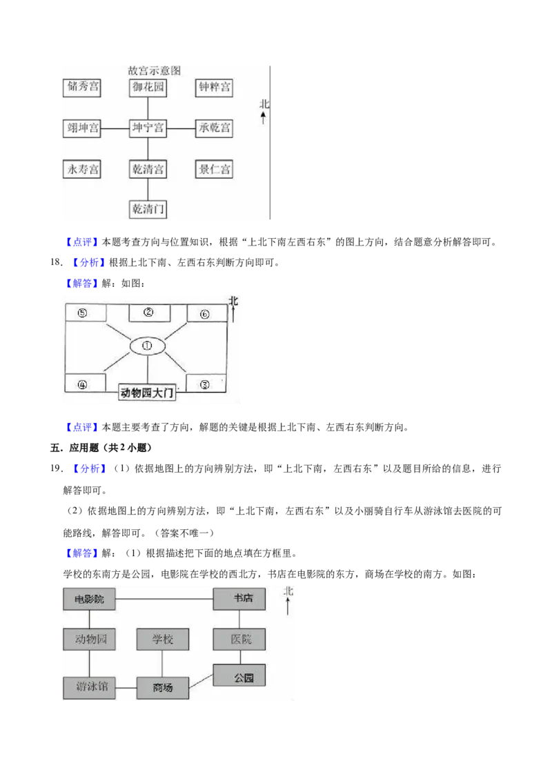 第三单元认识方向（知识清单)-（苏教版）_二年级数学下册（苏教版）_第四套_单元知识复习专项-K49_2024版