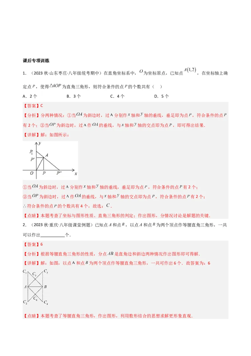 专题06直角三角形中的分类讨论模型（教师版）_初中数学_八年级数学下册（人教版）_常见几何模型全归纳-V13_2024版