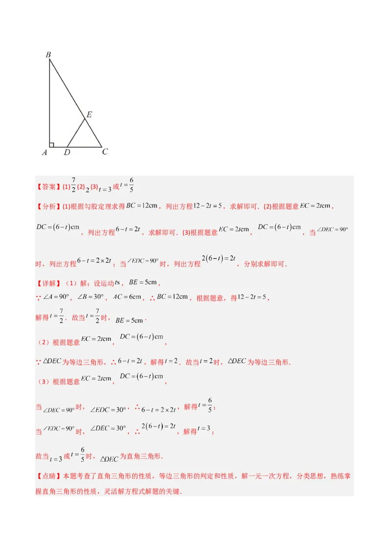 专题06直角三角形中的分类讨论模型（教师版）_初中数学_八年级数学下册（人教版）_常见几何模型全归纳-V13_2024版