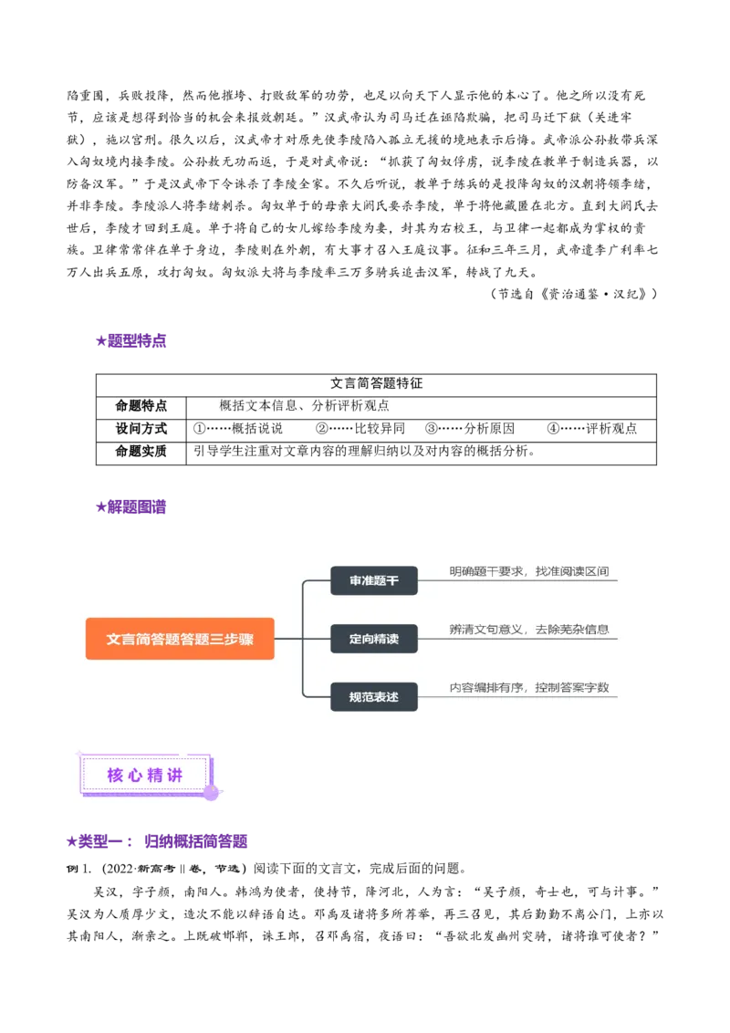 专题18文言简答题（讲义）（解析版）_01高考语文_52025年新高考资料_二轮复习_01高考语文等多个文件_上好课2025年高考语文二轮复习讲练测（新高考通用）