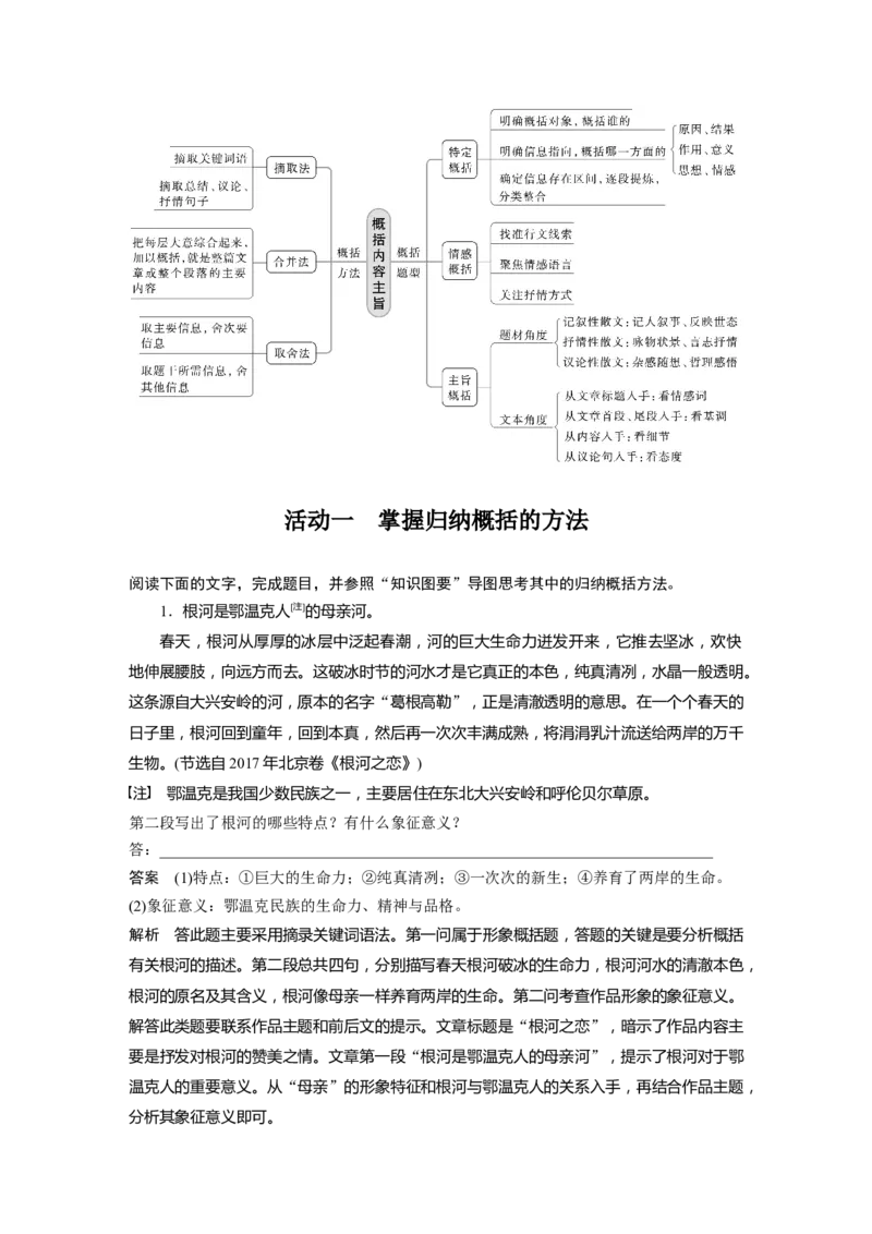 板块2散文阅读课时14　概括内容主旨&mdash;&mdash;删繁就简，钩玄提要_01高考语文_4.22024年新高考资料_1.2024一轮复习_2024年高考语文一轮复习讲义（部编新高考版）