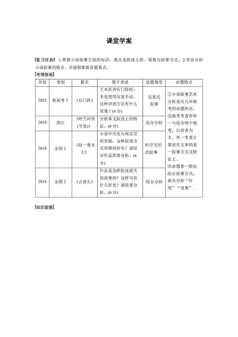 板块7小说阅读学案53　精准分析叙事特征&mdash;判准特征，精析效果_01高考语文_6赠通用版（老高考）复习资料_一轮复习_2023年语文老高考一轮复习（通用版）_教师版word讲义