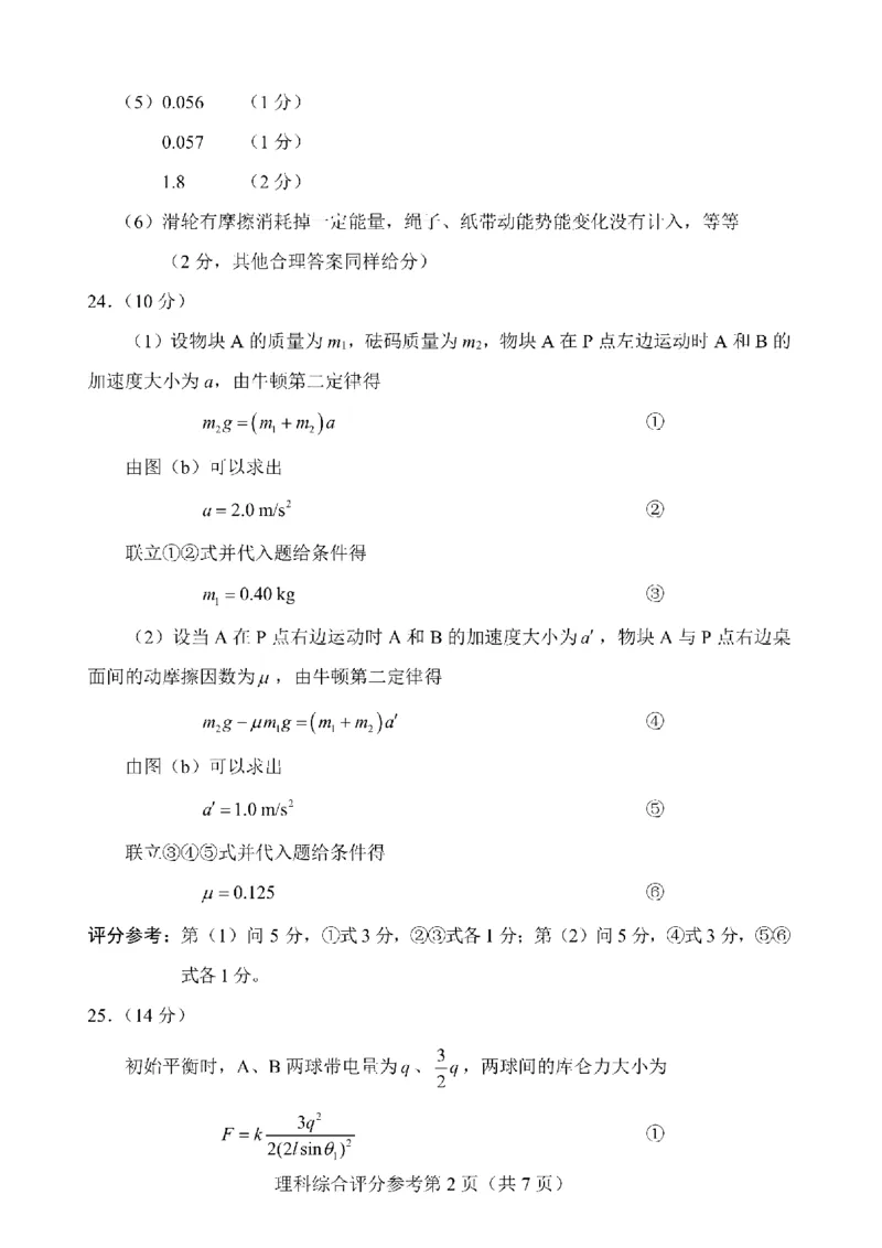 理综答案公众号：一枚试卷君_01高考语文_32023年新高考资料_3模拟题_老高考_四省联考试题+答案+答题卡（2月23-24日）_四省联考试题+答案（2月23-24日）_答案