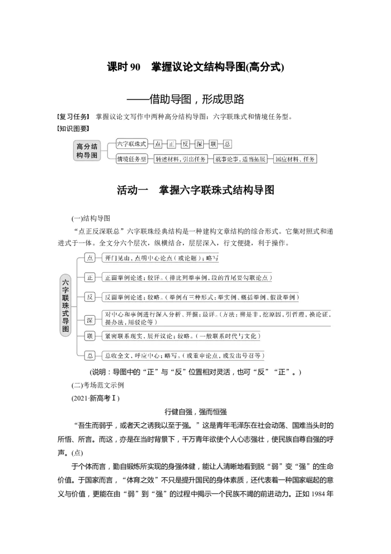 板块10写作课时90　掌握议论文结构导图(高分式)&mdash;&mdash;借助导图，形成思路_01高考语文_4.22024年新高考资料_1.2024一轮复习_2024年高考语文一轮复习讲义（部编新高考版）
