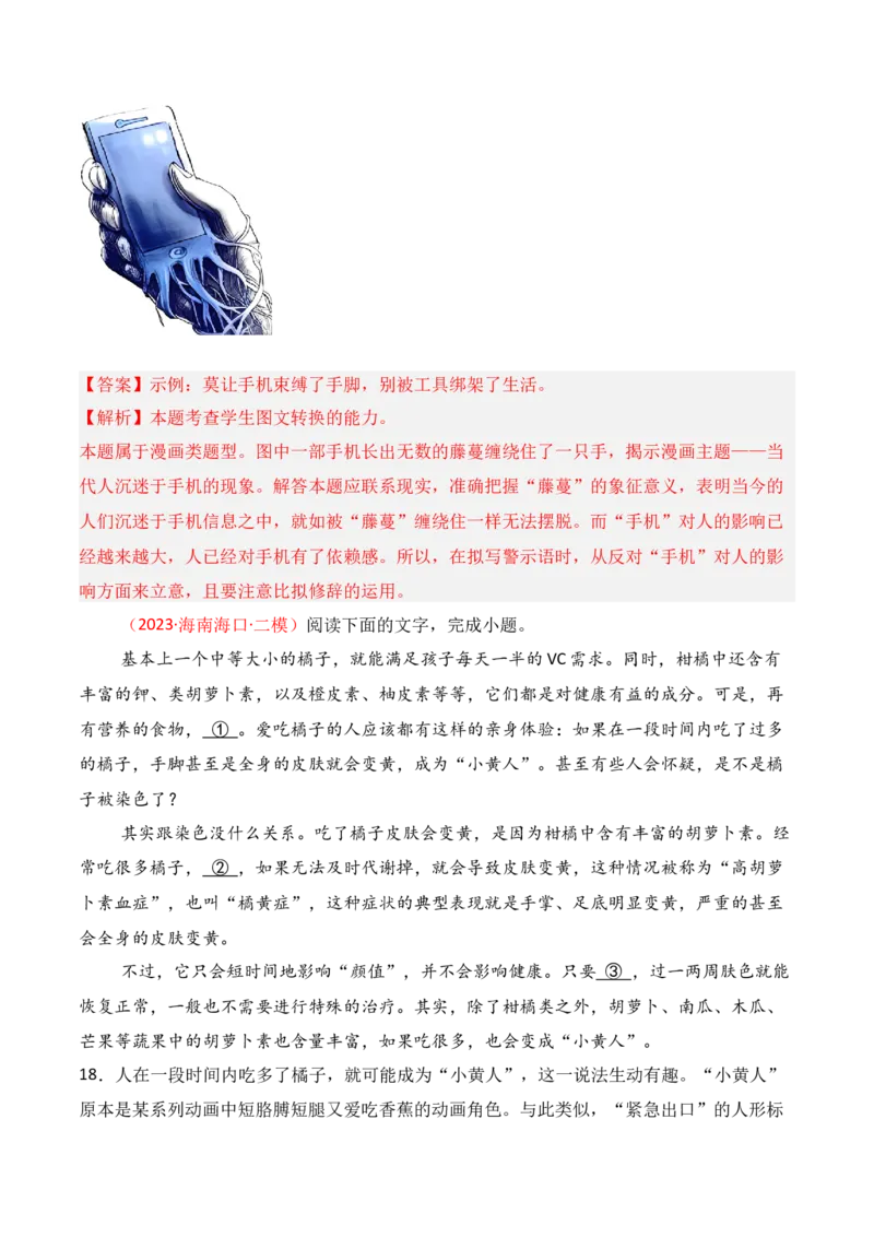 专题13：图文转换（解析版）-上好课2025年高考语文一轮复习知识清单_01高考语文_52025年新高考资料_一轮复习_2025年高考语文一轮复习知识清单_第九章语言文字运用