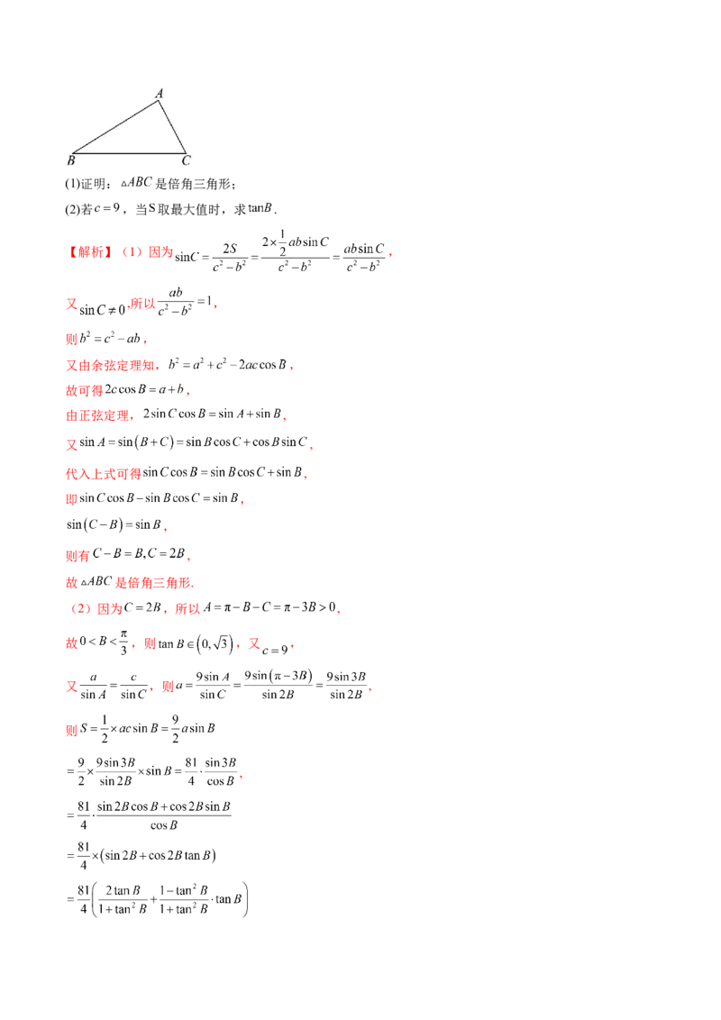 拔高点突破01三角函数与解三角形背景下的新定义问题（十大题型）（解析版）_2.2025数学总复习_2025年新高考资料_一轮复习_第四章三角函数与解三角形