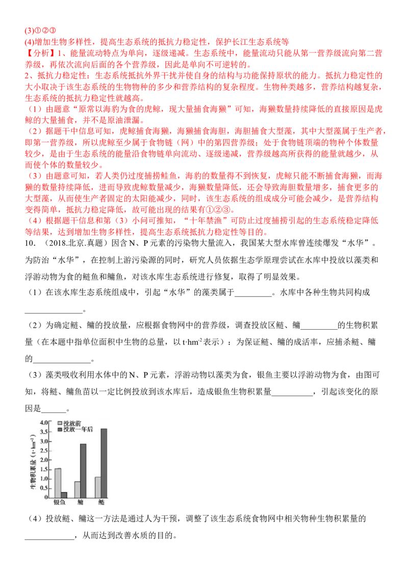 3.5生态系统的稳定性（解析版）_高中九科知识点归纳。_人教版高中Word电子版试卷练习试题知识点全科_高中生物试卷习题_生物选修_选修2_人教版生物选修二同步练习（048份）