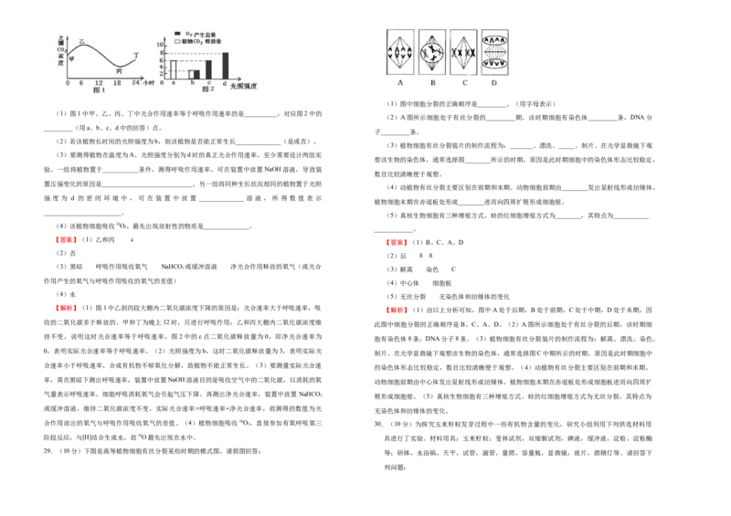 上学期高一期末备考金卷生物（B卷）教师版_高中九科知识点归纳。_人教版高中Word电子版试卷练习试题知识点全科_高中生物试卷习题_生物必修_必修1_1.模拟题