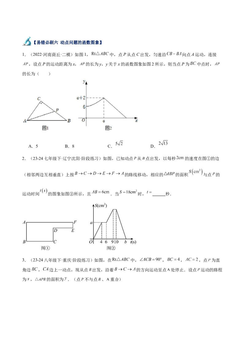 专题06一次函数易错必刷题型专训（72题24个考点）（学生版）_初中数学_八年级数学下册（人教版）_重难点专题提升-V7_2024版