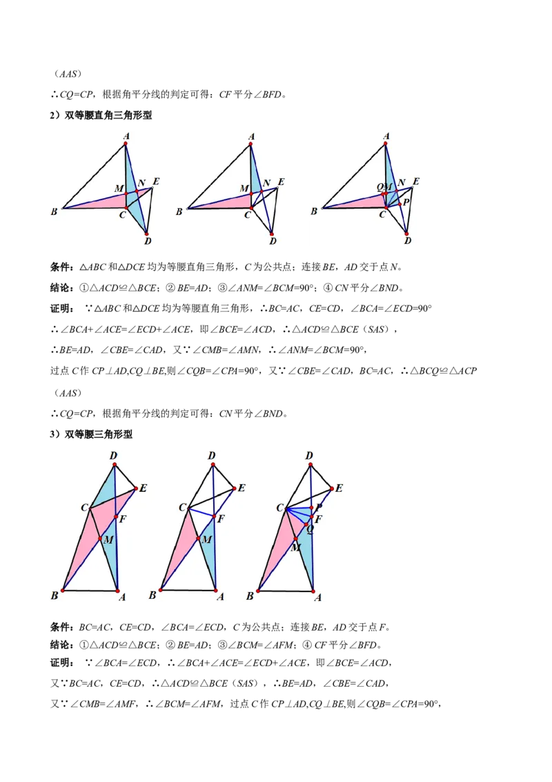 专题08全等三角形模型之手拉手模型解读与提分精练（人教版）（学生版）_初中数学_八年级数学上册（人教版）_常见几何模型全归纳-V13_2025版