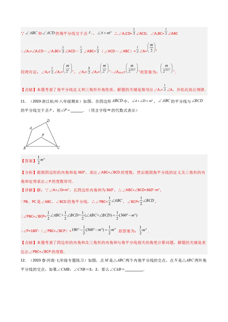 专题08三角形中的特殊模型-双角平分线模型（教师版）_初中数学_八年级数学上册（人教版）_常见几何模型全归纳-V13_2024版