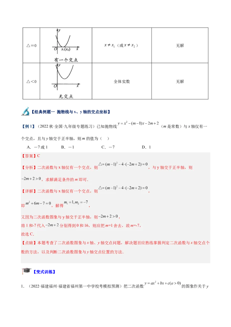 专题08二次函数与一元二次方程重难点题型专训（六大题型）（教师版）_初中数学_九年级数学上册（人教版）_重难点专题提升-V7_2024版
