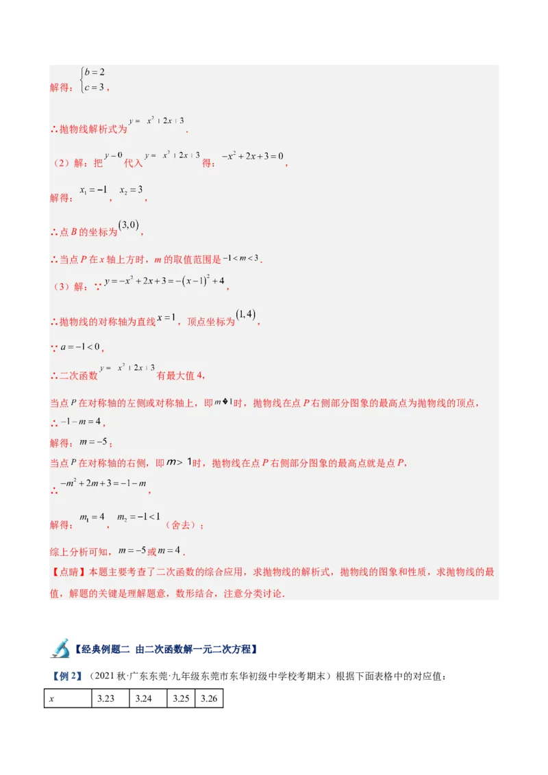 专题08二次函数与一元二次方程重难点题型专训（六大题型）（教师版）_初中数学_九年级数学上册（人教版）_重难点专题提升-V7_2024版