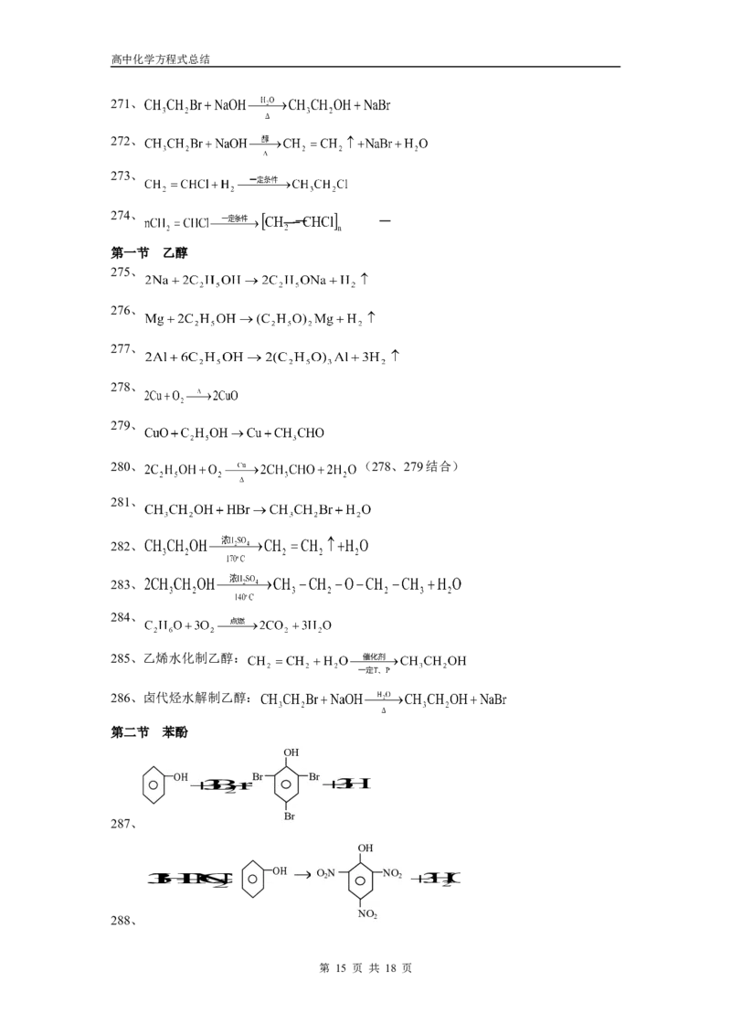 化学_高考化学方程式大全_18页_高中九科知识点归纳。_化学