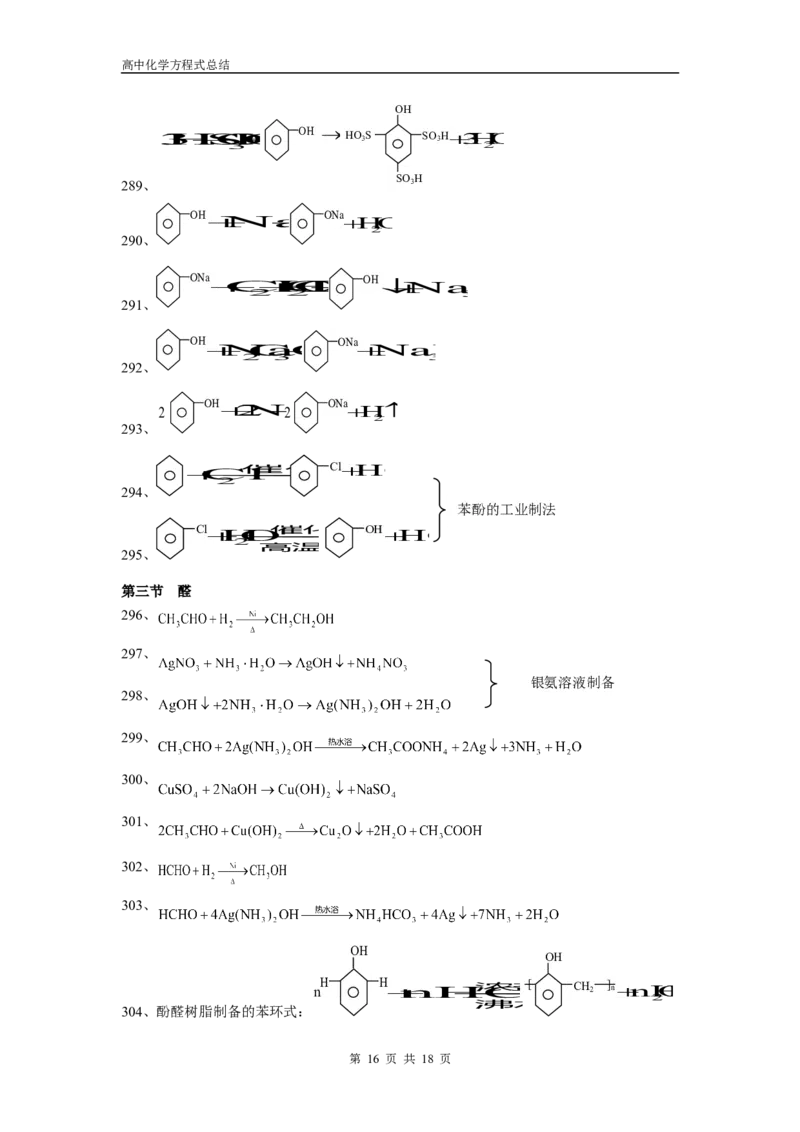 化学_高考化学方程式大全_18页_高中九科知识点归纳。_化学