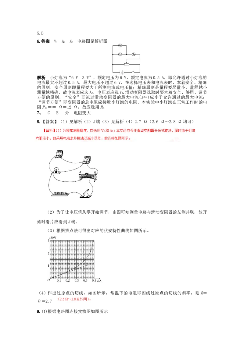 专题7：小灯泡的伏安特性曲线期末专项汇编-高中物理人教版必修三（2019版）_高中九科知识点归纳。_人教版高中Word电子版试卷练习试题知识点全科_高中物理试卷习题_物理必修_必修3