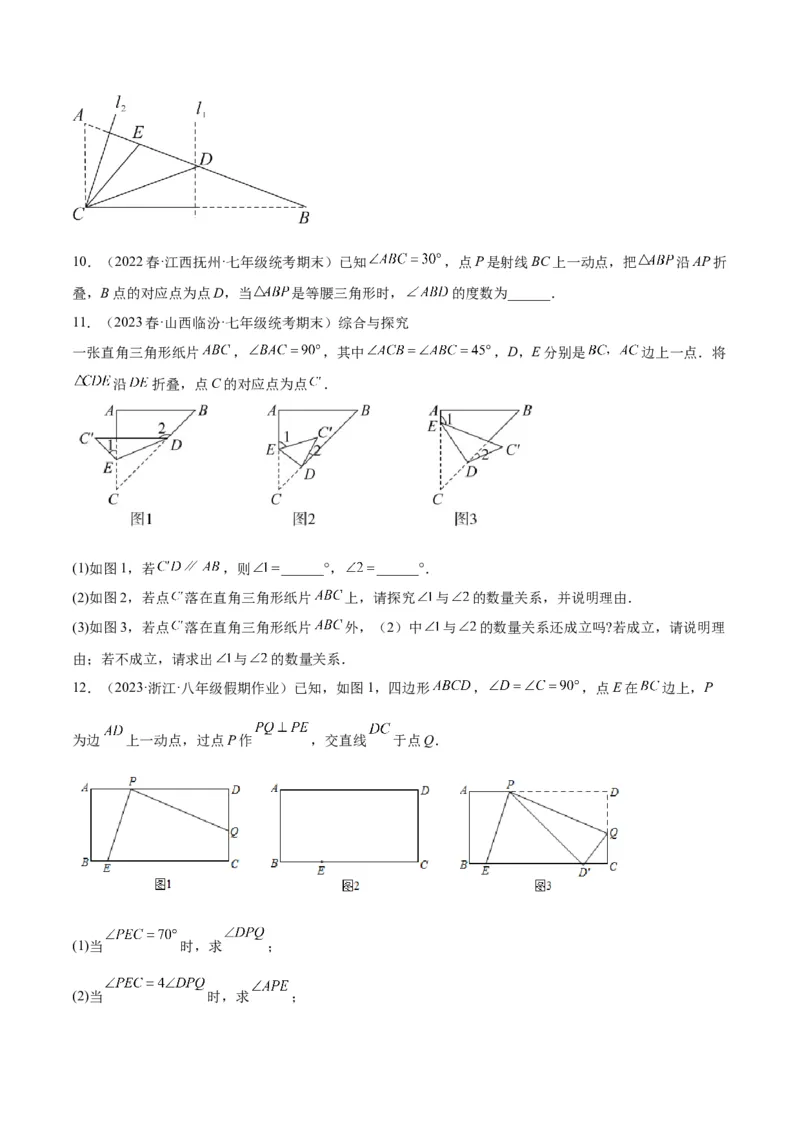 专题10轴对称中的翻折、旋转问题专训（学生版）_初中数学_八年级数学上册（人教版）_重难点专题提升-V7_2024版