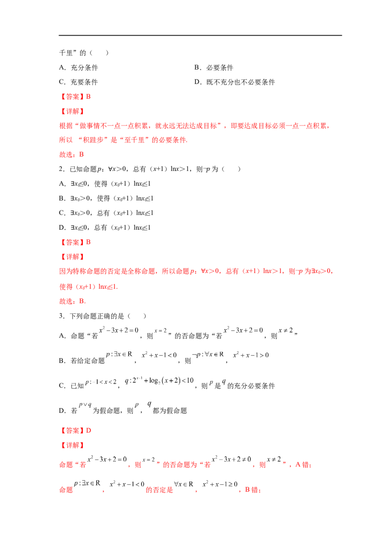 易错点02常用逻辑用语-备战2023年高考数学考试易错题（解析版）（全国通用）_2.2025数学总复习_赠品通用版（老高考）复习资料_专项复习_备战2023年高考数学考试易错题（全国通用）