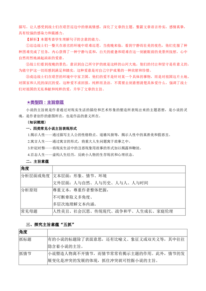 专题09主旨探究题（讲义）（解析版）_01高考语文_52025年新高考资料_二轮复习_01高考语文等多个文件_上好课2025年高考语文二轮复习讲练测（新高考通用）