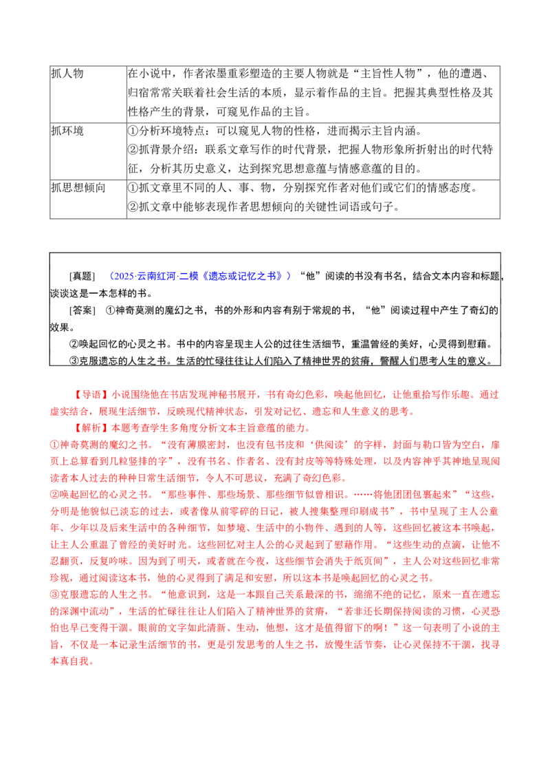 专题09主旨探究题（讲义）（解析版）_01高考语文_52025年新高考资料_二轮复习_01高考语文等多个文件_上好课2025年高考语文二轮复习讲练测（新高考通用）