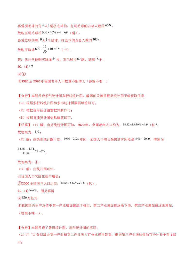 专题10.3数据的收集、整理与描述（全章分层练习）（培优练）（人教版）_初中数学_七年级数学下册（人教版）_专题突破练习-V4