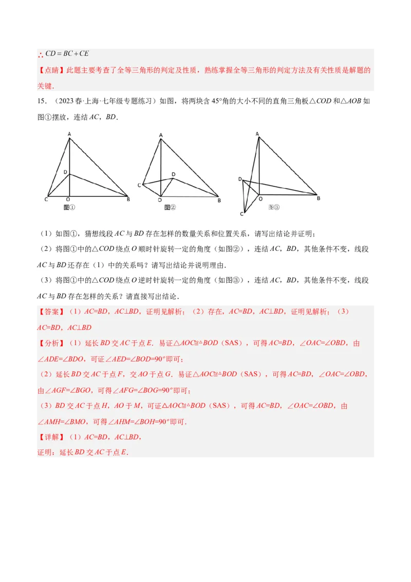 专题06全等三角形常见五种辅助线添法专训（教师版）_初中数学_八年级数学上册（人教版）_重难点专题提升-V7_2024版