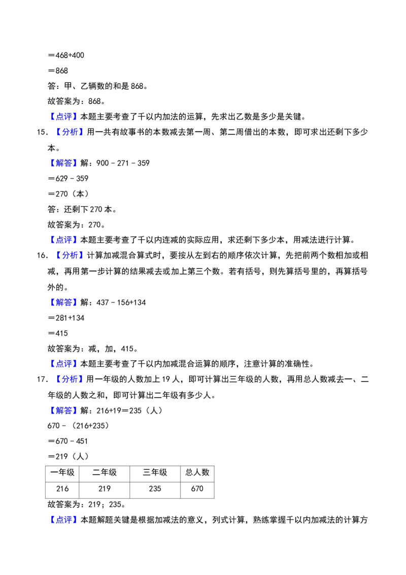 第六单元两、三位数的加法和减法（B卷拔高卷单元重点综合测试）-（苏教版）_二年级数学下册（苏教版）_第四套_单元知识复习专项-K49_2025版
