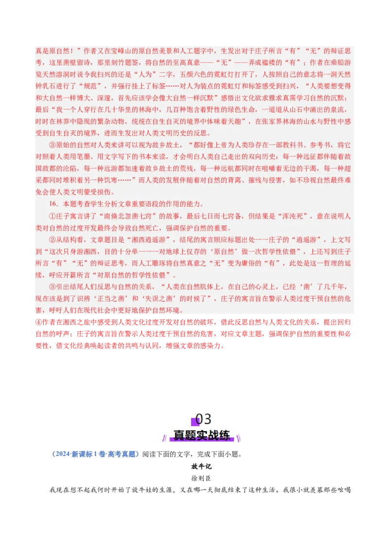 专题13主旨意蕴题（练习）（解析版）_01高考语文_52025年新高考资料_二轮复习_01高考语文等多个文件_上好课2025年高考语文二轮复习讲练测（新高考通用）