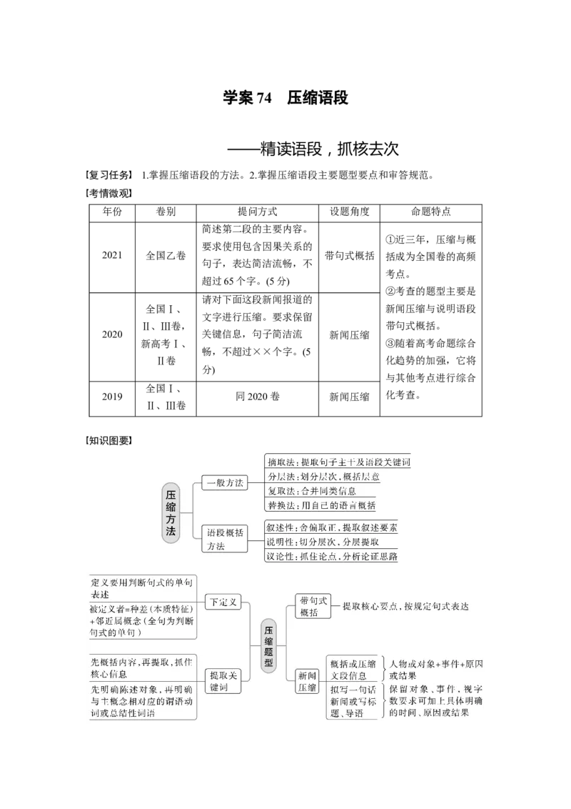板块八学案74　压缩语段&mdash;&mdash;精读语段，抓核去次_01高考语文_4.22024年新高考资料_1.2024一轮复习_2024年高考语文一轮复习讲义（部编新高考版）_学生版在此文件夹_大一轮复习讲义