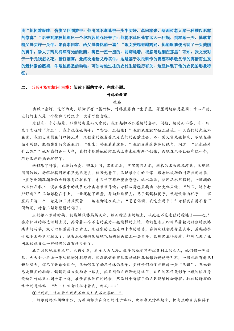 专题06概括分析题（练习）（解析版）_01高考语文_52025年新高考资料_二轮复习_01高考语文等多个文件_上好课2025年高考语文二轮复习讲练测（新高考通用）