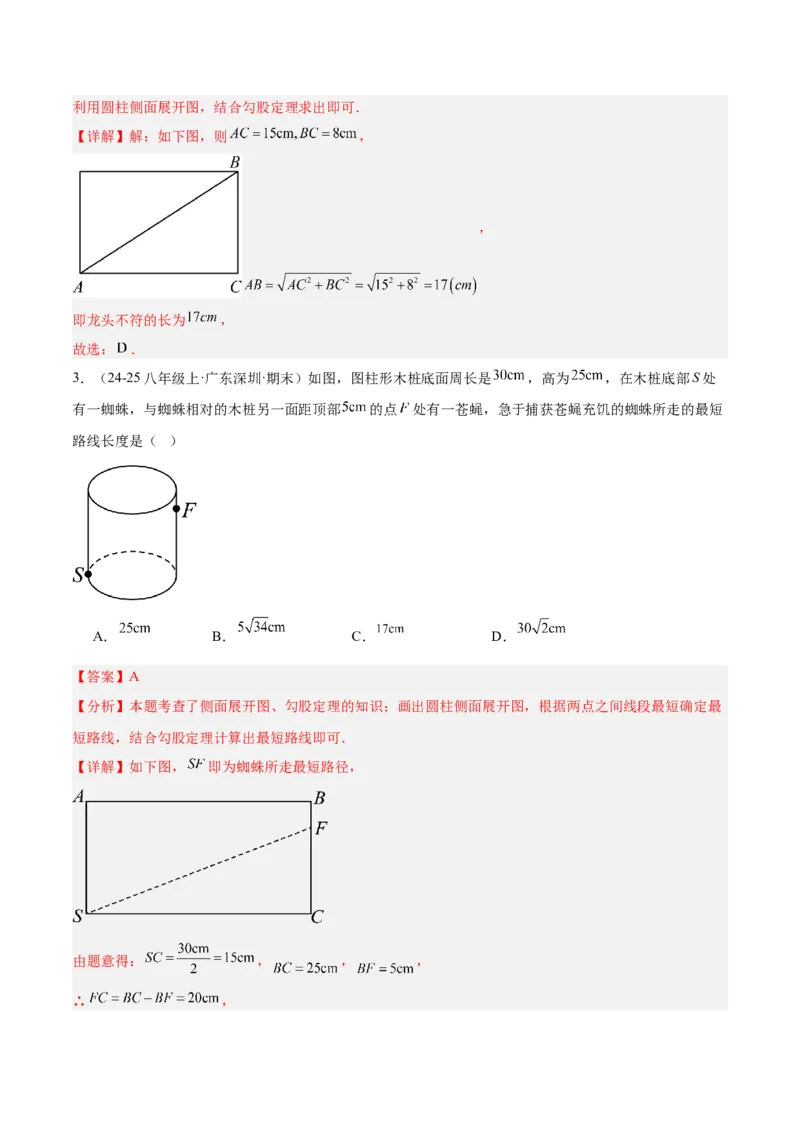 专题06勾股定理常考几何模型专训（8大题型）（教师版）_初中数学_八年级数学下册（人教版）_重难点专题提升-V7_2025版