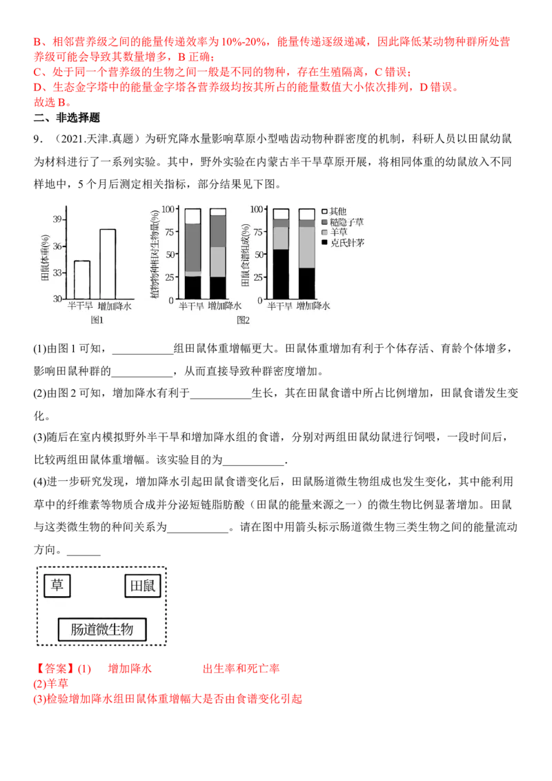 3.2生态系统的能量流动（解析版）_高中九科知识点归纳。_人教版高中Word电子版试卷练习试题知识点全科_高中生物试卷习题_生物选修_选修2_人教版生物选修二同步练习（048份）