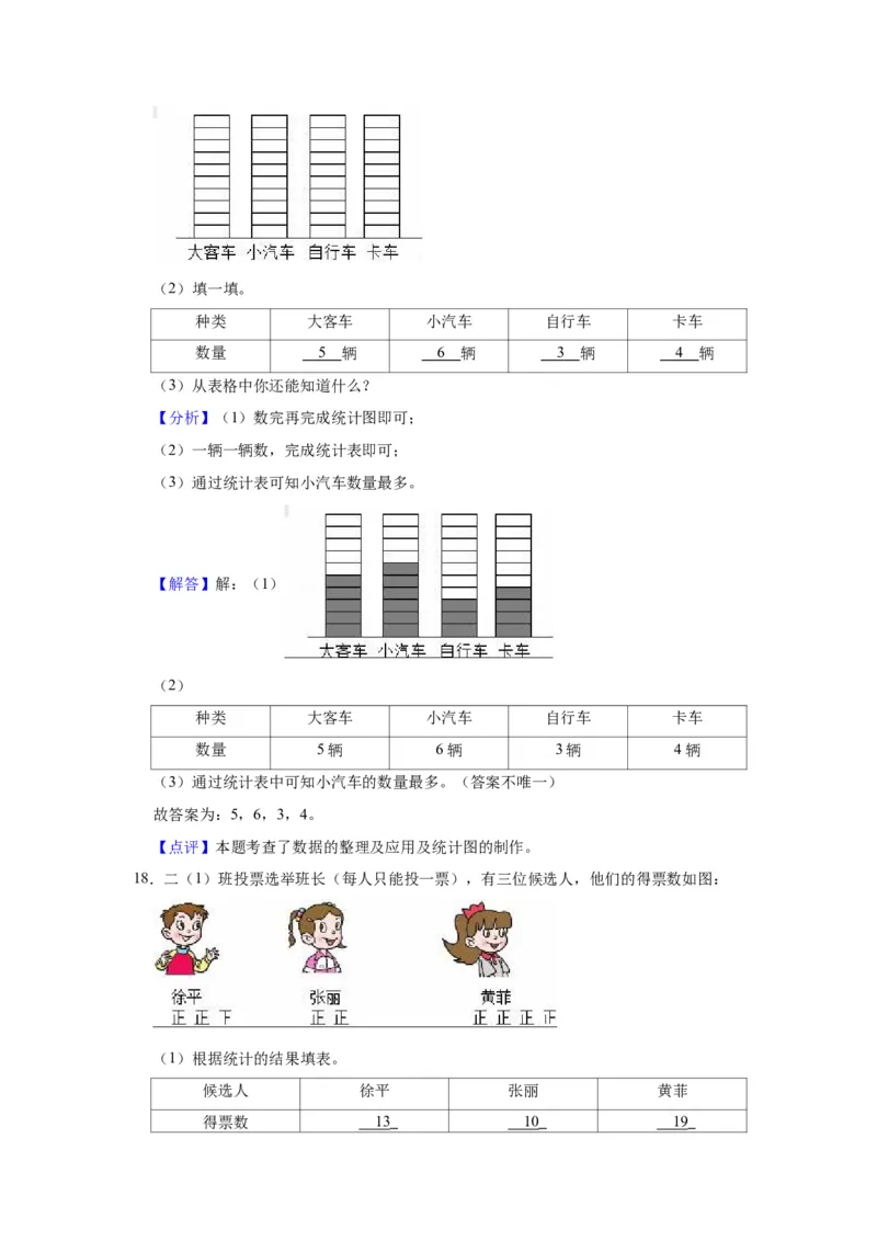 第八单元数据的收集和整理（一）（教师版）-二年级数学下册单元复习讲义（苏教版）_二年级数学下册（苏教版）_第四套_知识总结