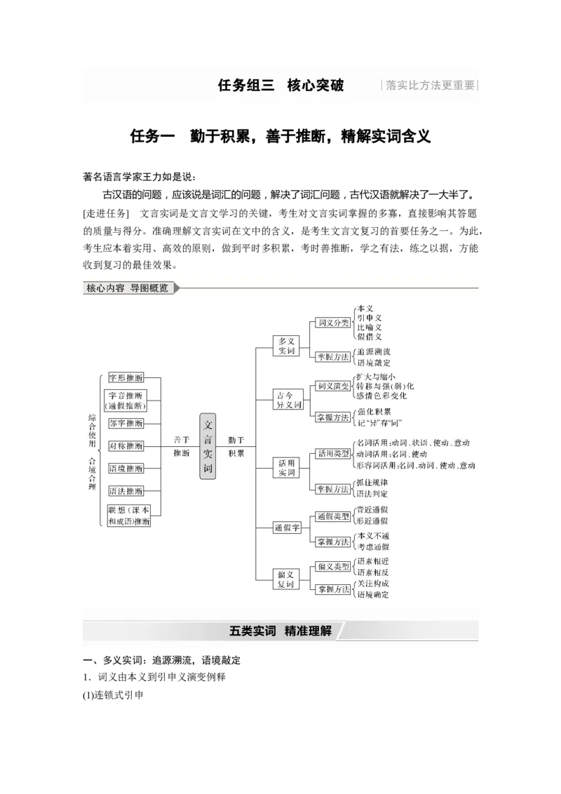 第3部分传统文化阅读文言文（考点部分）任务组三任务一勤于积累，善于推断，精解实词含义_01高考语文_22022年新高考资料_2022年一轮复习各版本_914