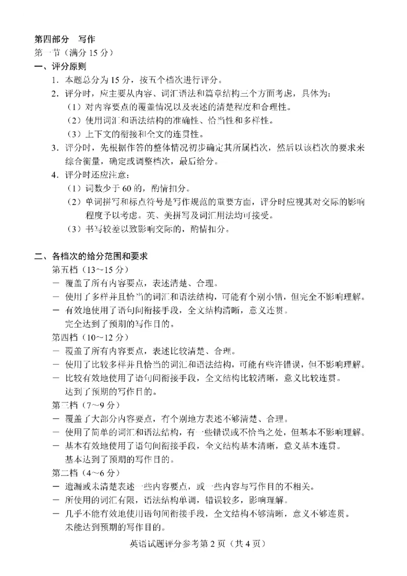 英语答案公众号：一枚试卷君_01高考语文_32023年新高考资料_3模拟题_老高考_四省联考试题+答案+答题卡（2月23-24日）_四省联考试题+答案（2月23-24日）_答案