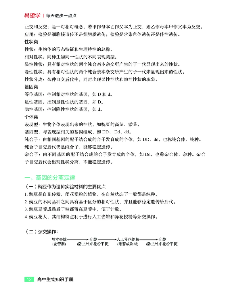 学而思-希望学-高中生物知识手册_高中九科知识点归纳。_《高中知识点汇编》