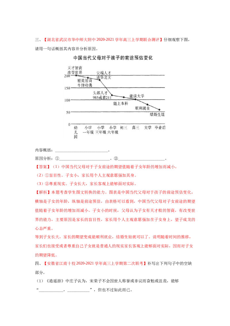 组合练05散文+语段综合+数据分析类图文转换+古诗文默写（解析版）_01高考语文_12021年新高考资料_2021年高考语文二轮复习必刷好题考点组合专练（全国卷版）