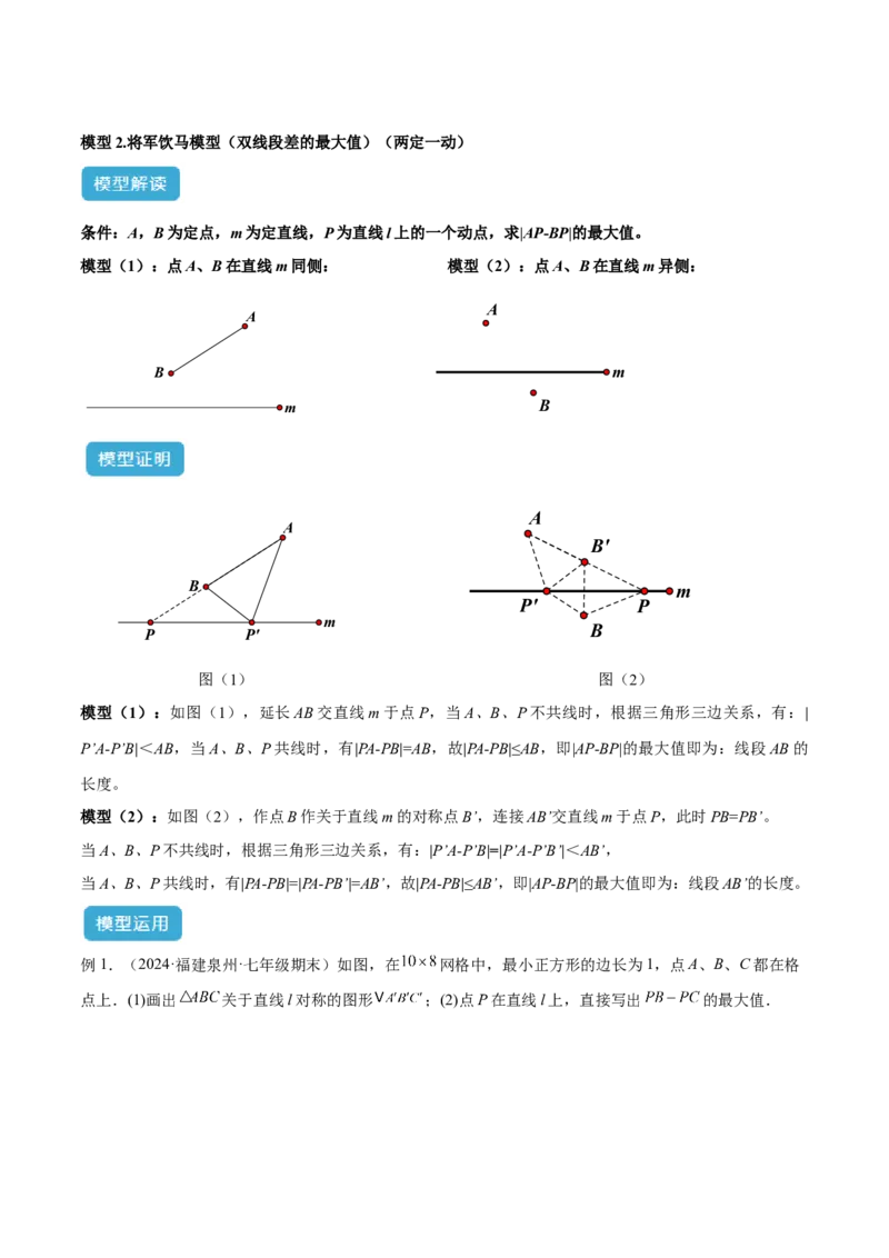专题12将军饮马模型解读与提分精练（人教版）（教师版）_初中数学_八年级数学上册（人教版）_常见几何模型全归纳-V13_2025版