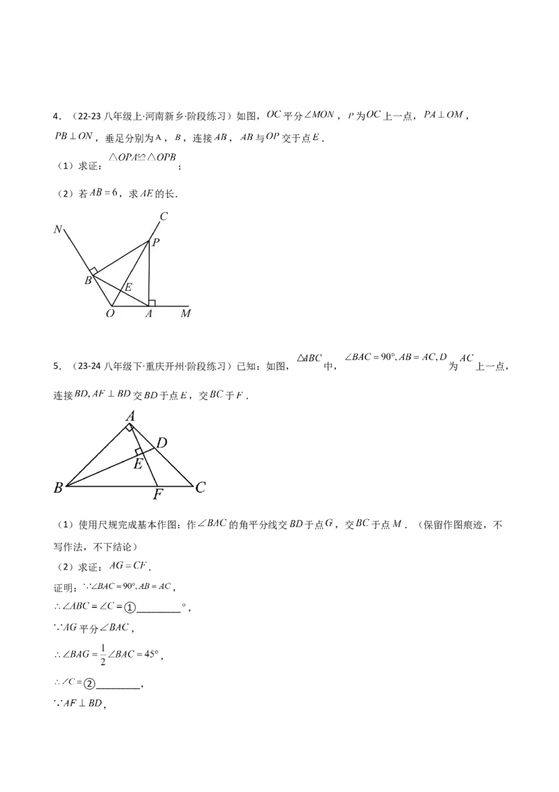专题12.20角平分线相关的几何模型（精选精练）（专项练习）-（人教版）_初中数学_八年级数学上册（人教版）_专题突破练习-V4_2025版